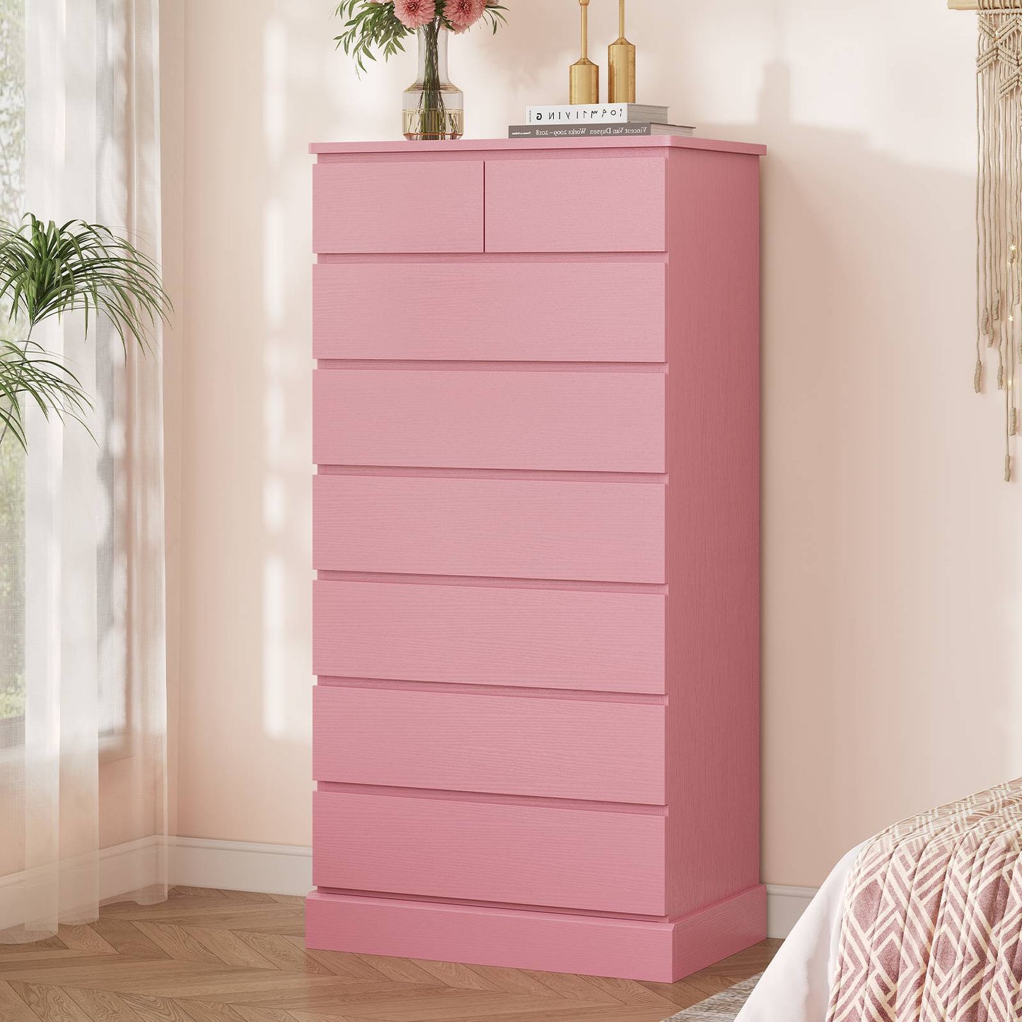 Hasuit | 59.6 Inch Tall Dresser 8 Drawer Modern Chest Drawers Taller Closet Organizer with Storage for Clothes