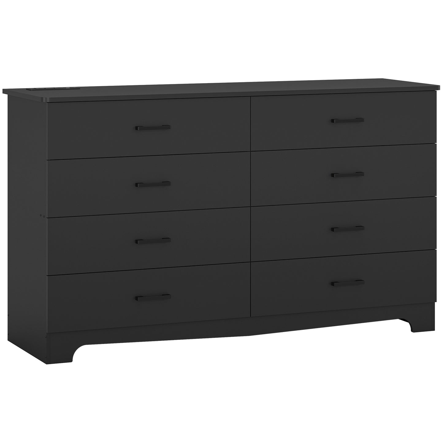 Hasuit | 55.1 Inch Dresser for Bedroom with 8 Drawer Large Chest of Drawers with Charging Station Wide Storage Clothes Closet Organizer TV Stand