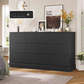 Hasuit | 61.7 Inch Modern Black Dresser with 9 Drawers Wide Dressers with Large Capacity Storage for Bedroom TV Stand with Power Outlets