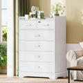 Hasuit | 26.6 Inch Dresser Wooden Storage Chest of 6 Drawers Vertical Large Capacity Clothing Storage Organizer Tall Dressers
