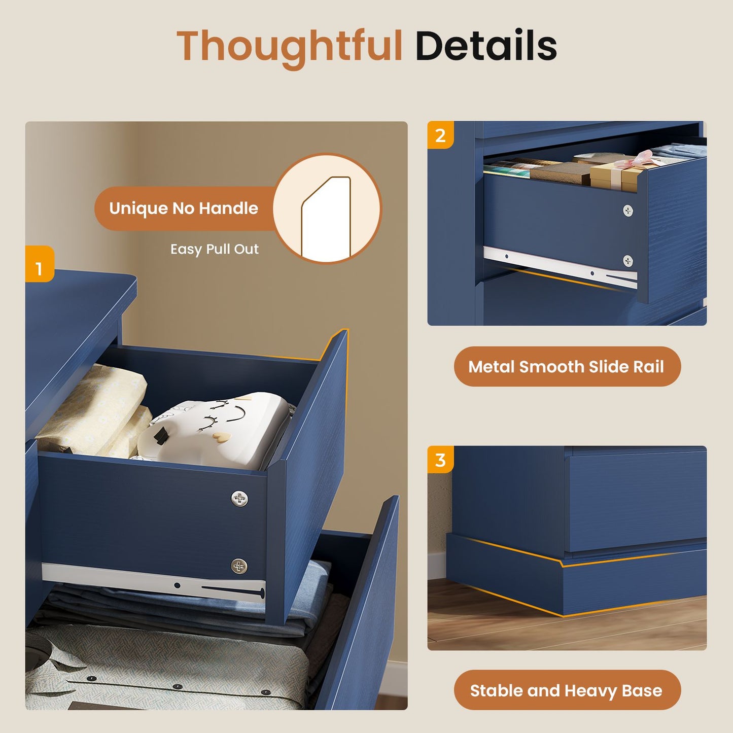 Hasuit | 51.8 Inch Tall Dresser with 7 Drawers High Chest of Drawers Storage Organizer for Closet Modern Taller Clothes Storage Tower