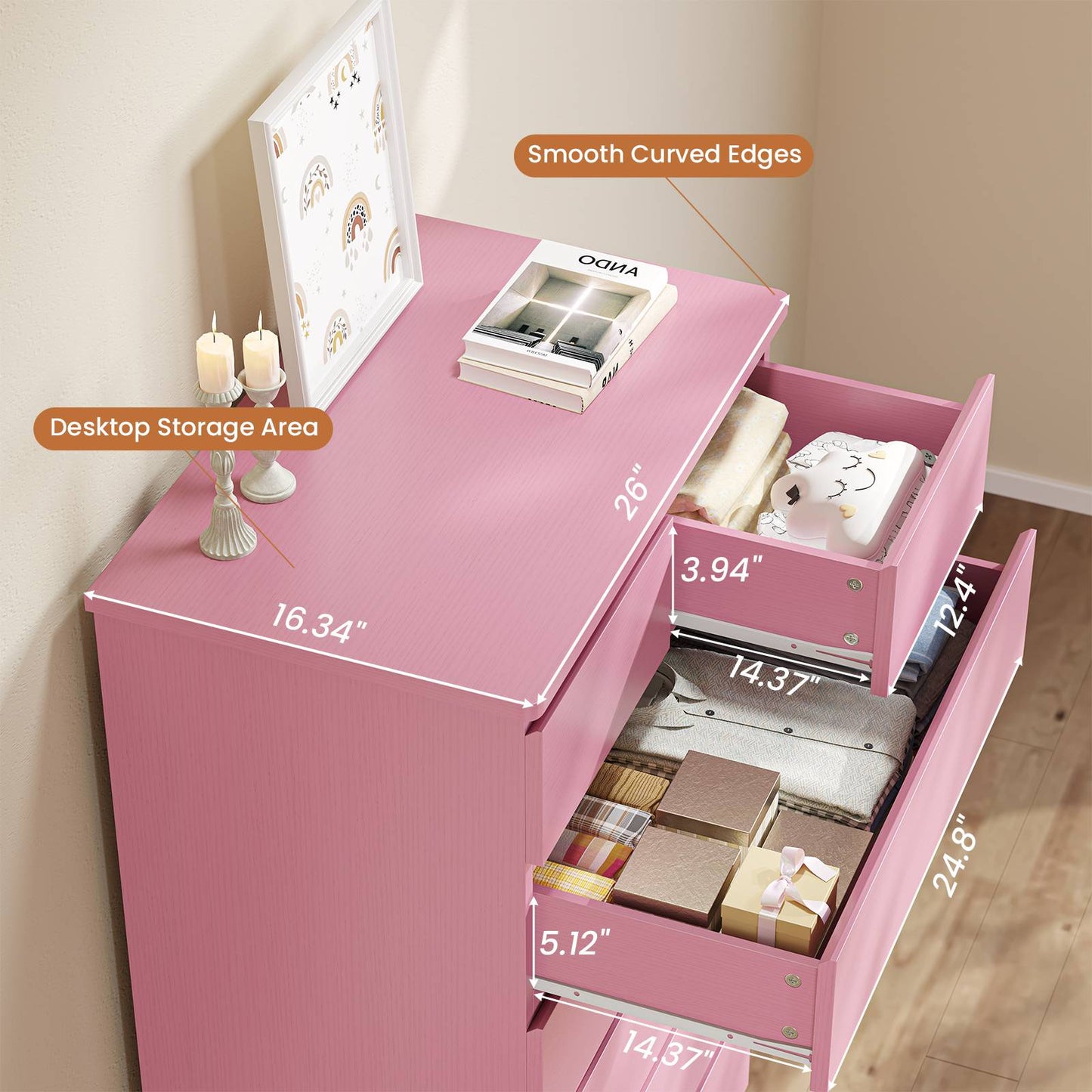 Hasuit | 51.8 Inch Tall Dresser with 7 Drawers High Chest of Drawers Storage Organizer for Closet Modern Taller Clothes Storage Tower