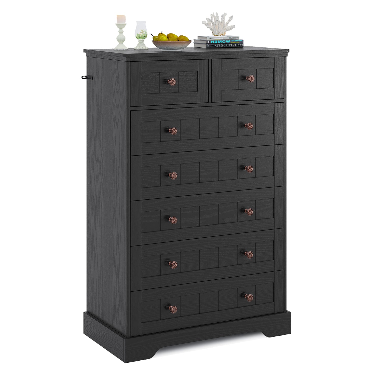 Hasuit | 51.4 Inch Tall Dresser Farmhouse 7 Drawers Dresser with Hand Carved Panel Dressers Chest of Drawers Large Wood Closet Storage Organizers