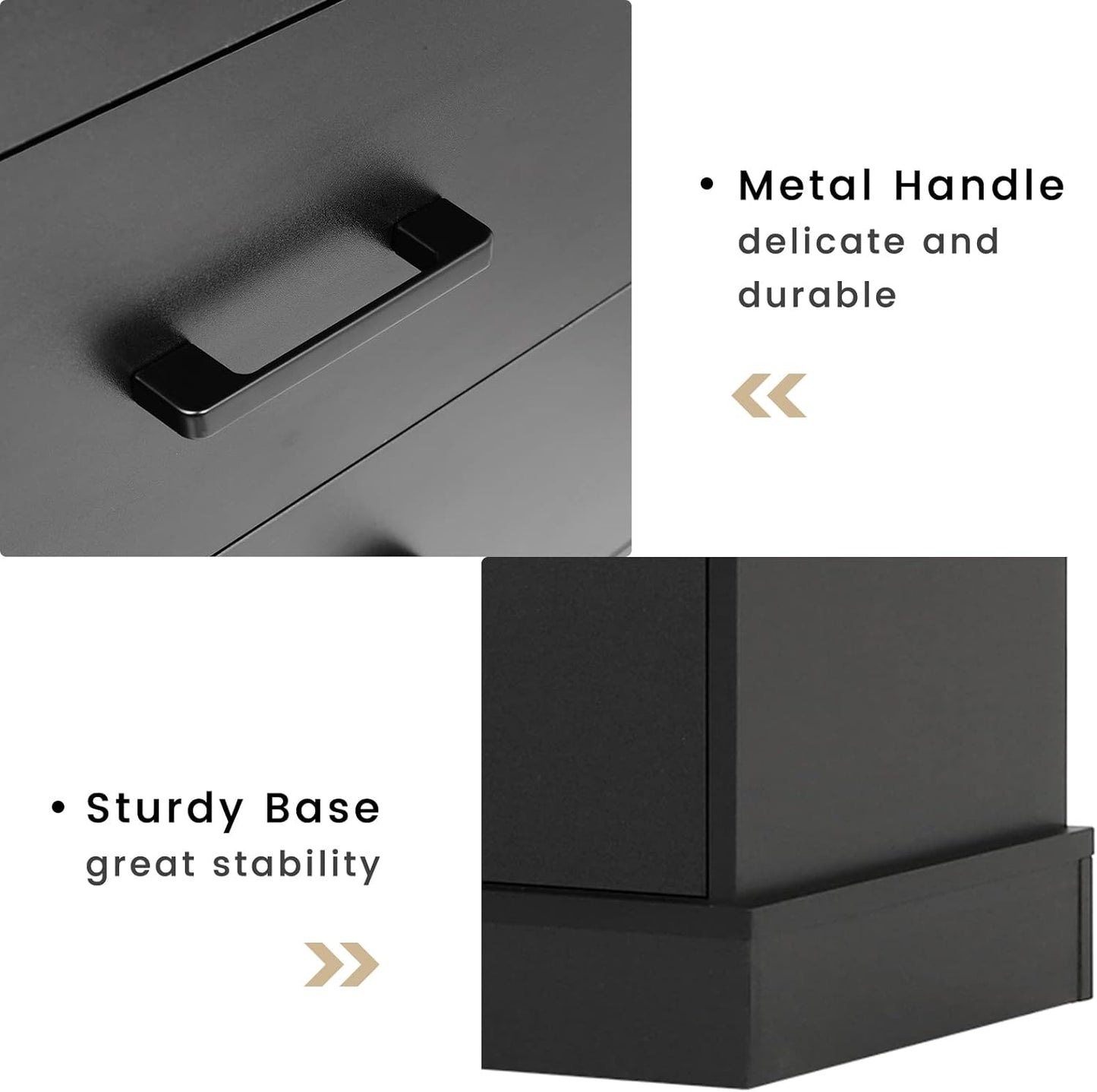 Hasuit Black 6 Drawer Double Dresser for Bedroom, Wood Storage Tower Clothes Organizer, Wide Chest of 6 Drawers, Large Storage Cabinet, Dresser with Sturdy Base for Bedroom, Hallway, Entryway
