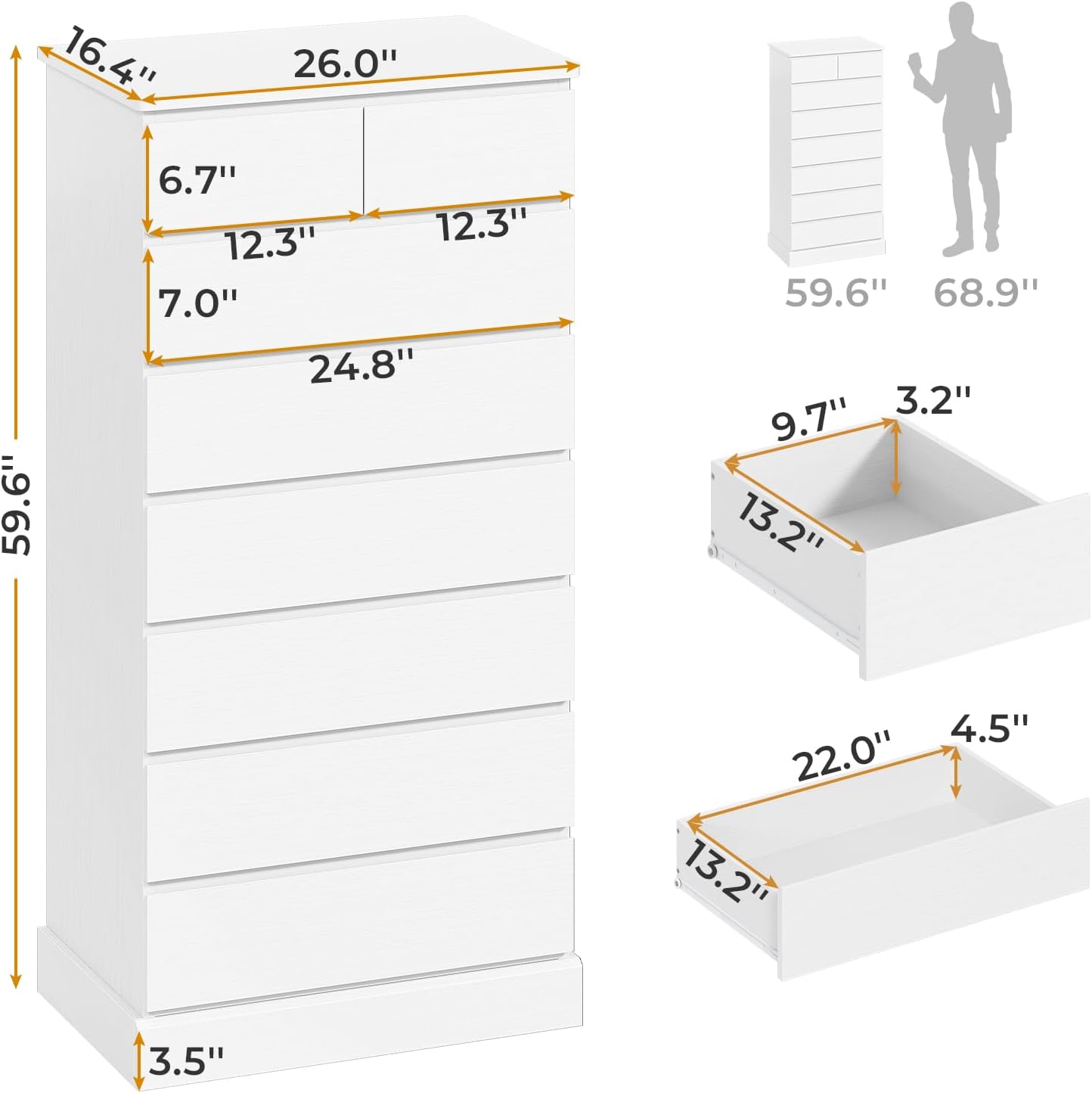 Hasuit 8 Dresser for Bedroom