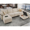 Hasuit 113'' U Shaped  Sectional Sofa with Storage Seats Comfy  with USB Dark Beige