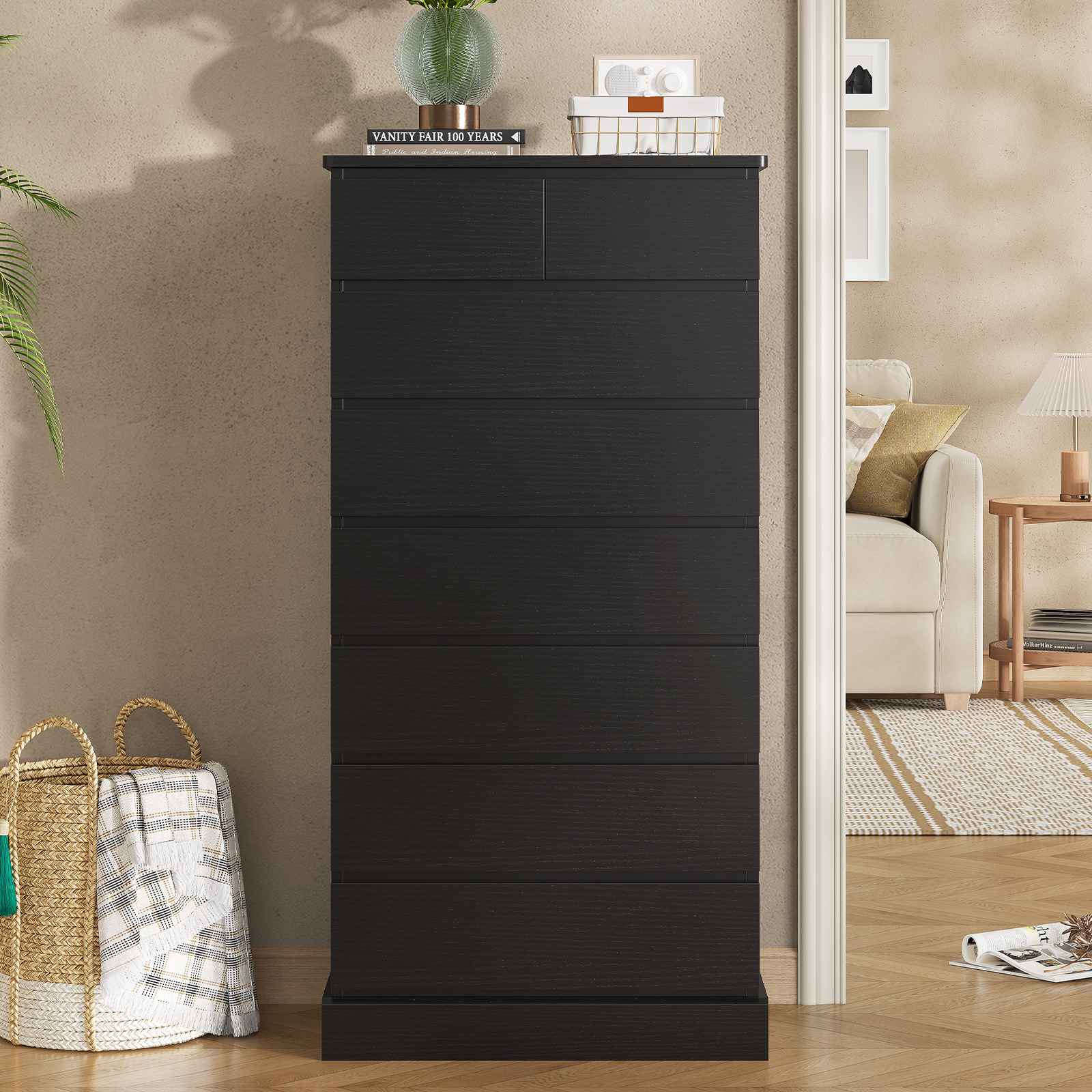 6 drawer tall dresser black Noir Hampton 6 Drawer Tall Dresser