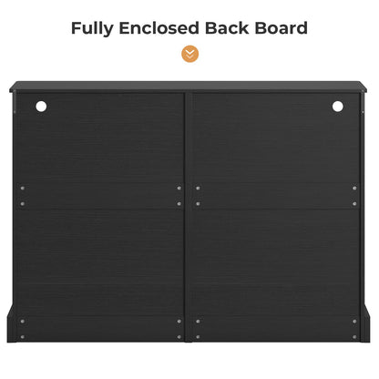 Hasuit | 51.2 Inch Dresser for Bedroom with LED Lights and Charging Station Long Modern Dressers Chest of Drawer with Open Space and 6 Drawer