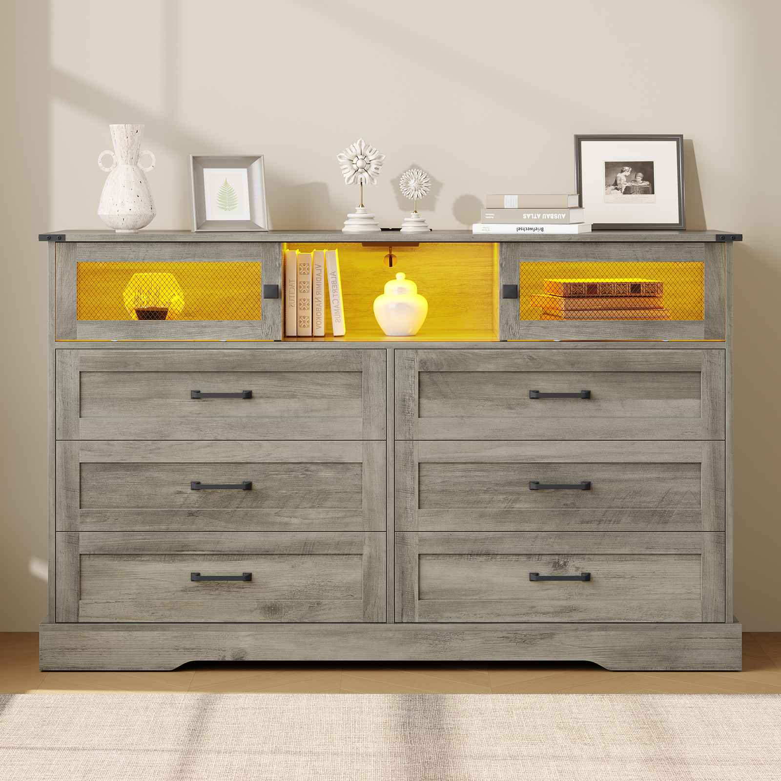 grey and yellow dresser Upcycled 3 drawer unit in yellow and grey