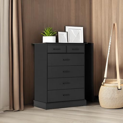 Hasuit | 27.6 Inch Dresser for Bedroom 6 Drawers Dresser Wood Storage Tower Clothes Organizer for Bedroom Hallway Entryway