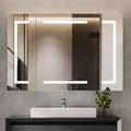 Hasuit | Lighted Medicine Cabinet with Mirror 3 Doors Wall Mounted Bathroom Mirror with Storage 39.4'' x 23.6''