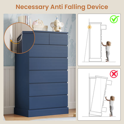 Hasuit | 51.8 Inch Tall Dresser with 7 Drawers High Chest of Drawers Storage Organizer for Closet Modern Taller Clothes Storage Tower