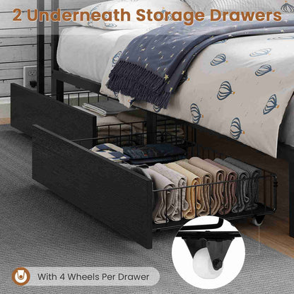 Hasuit | Daybed with Storage Bookcase and Drawers Kids Bedroom Bed Frame Unit with Charging Station Corner Bed Twin / Full Sizes