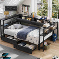 Hasuit | Daybed with Storage Bookcase and Drawers Kids Bedroom Bed Frame Unit with Charging Station Corner Bed Twin / Full Sizes
