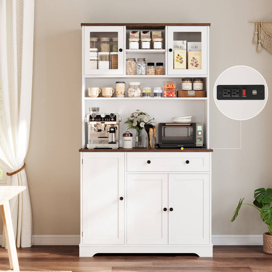 Hasuit | 71.6 Inch Tall Kitchen Pantry Storage Cabinet Modern Kitchen Hutch Cabinet with Doors and Shelves