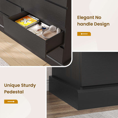 Hasuit | 51.5 Inch Wide Dresser for Bedroom Long Dresser with 8 Drawers Wooden Dressers Chest Large Capacity Clothing Storage Cabinet