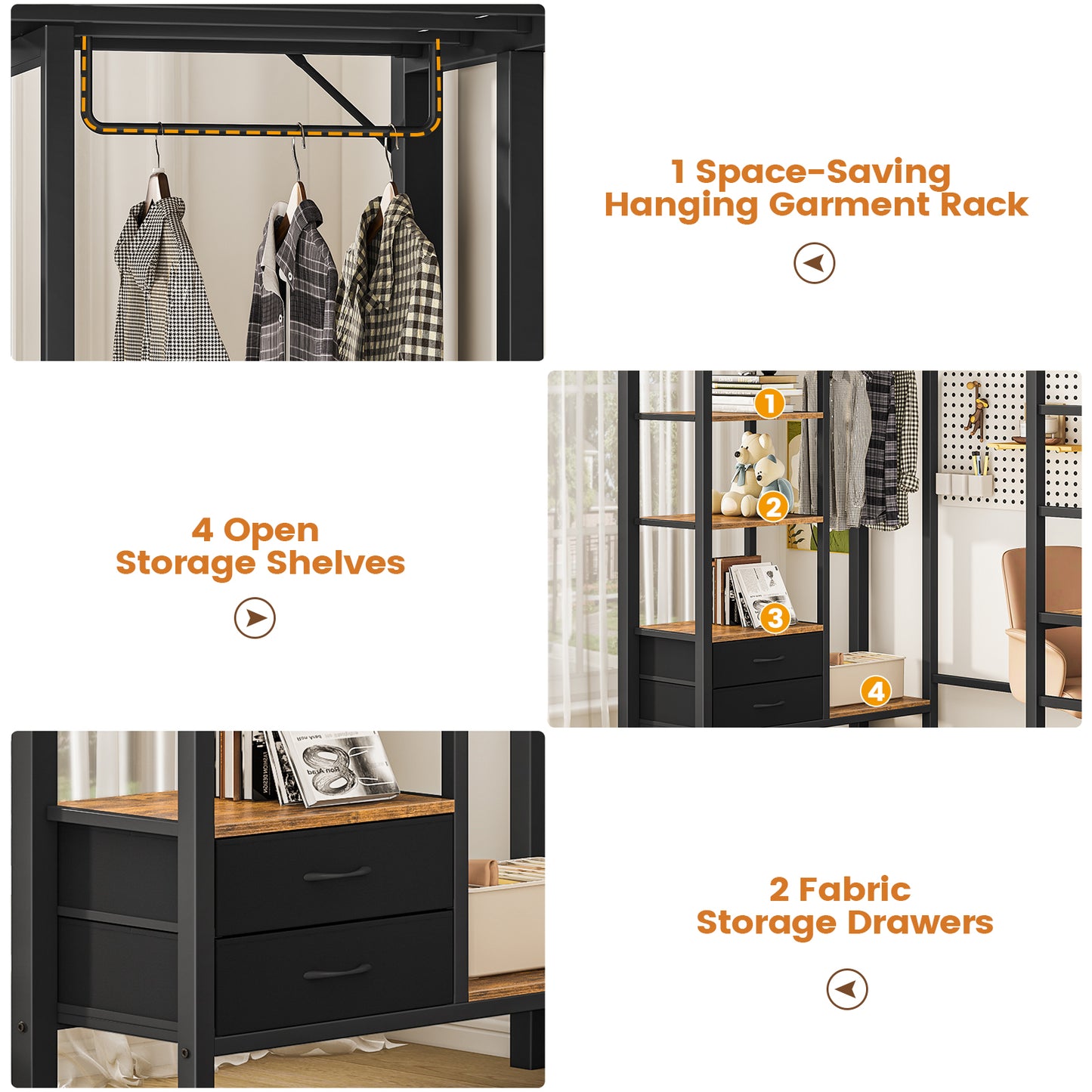 Hasuit | Loft Bed Twin Size with Desk and Charging Station Metal Twin Loft Bed with LED Lights 4 Storage Shelves and Safety Guard