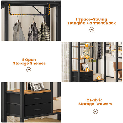 Hasuit | Loft Bed Twin Size with Desk and Charging Station Metal Twin Loft Bed with LED Lights 4 Storage Shelves and Safety Guard