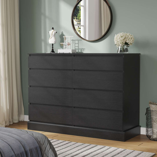 Hasuit | 51.5 Inch Wide Dresser for Bedroom Long Dresser with 8 Drawers Wooden Dressers Chest Large Capacity Clothing Storage Cabinet