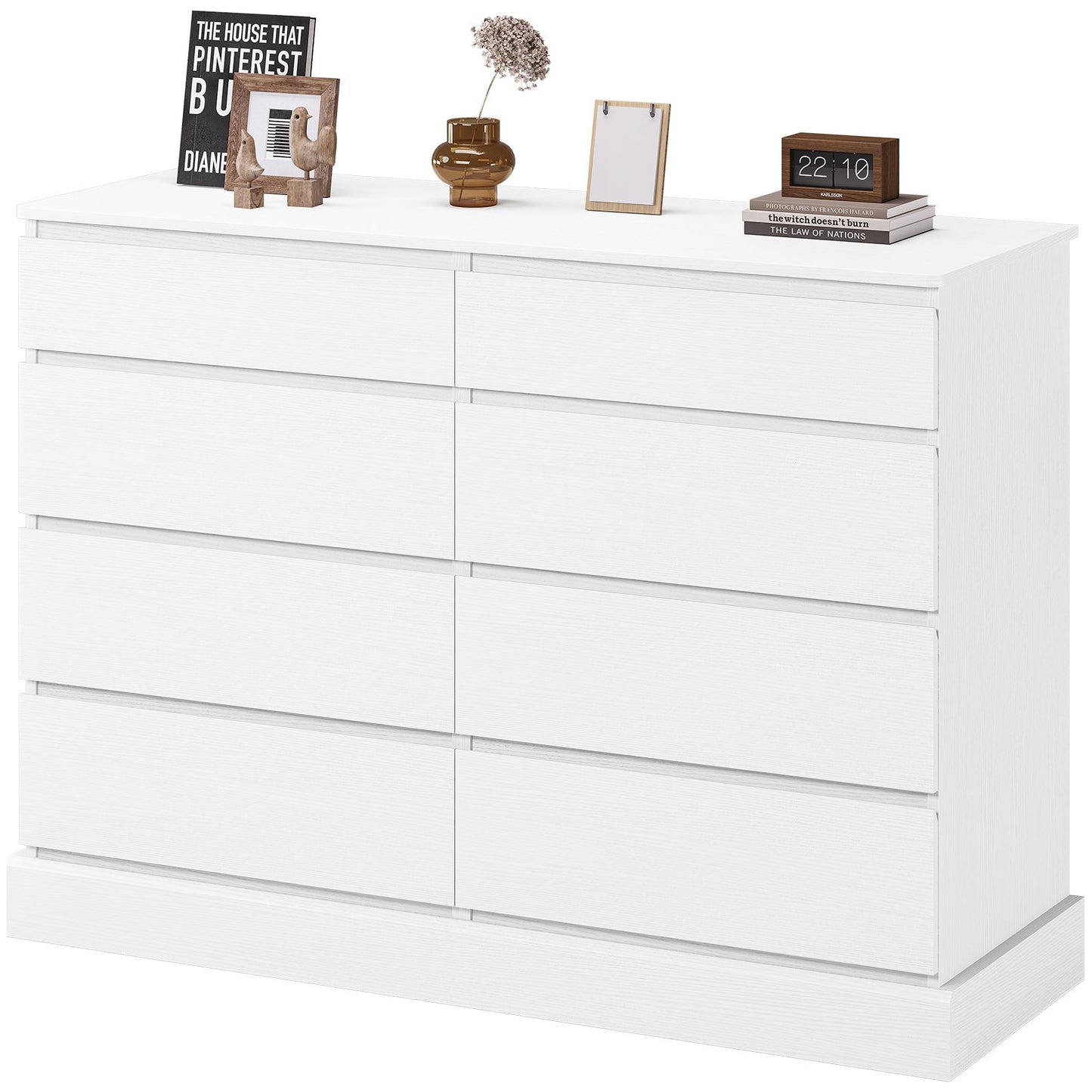 Hasuit | 51.5 Inch Wide Dresser for Bedroom Long Dresser with 8 Drawers Wooden Dressers Chest Large Capacity Clothing Storage Cabinet