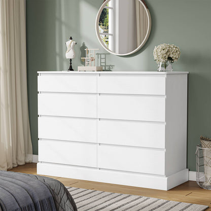 Hasuit | 51.5 Inch Wide Dresser for Bedroom Long Dresser with 8 Drawers Wooden Dressers Chest Large Capacity Clothing Storage Cabinet