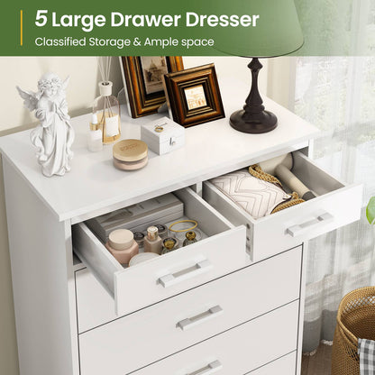 Hasuit | 44.5 Inch Tall Dresser 7 Drawer Dresser with Sturdy Base Wood Storage Tower Clothes Organizer Large Storage Cabinet
