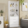 Hasuit | 73 Inch Bookshelf with Drawers Tall Bookcase with 3 Drawers and 3 Open Shelves Wood Bookshelf with Anti-Tipping Kits