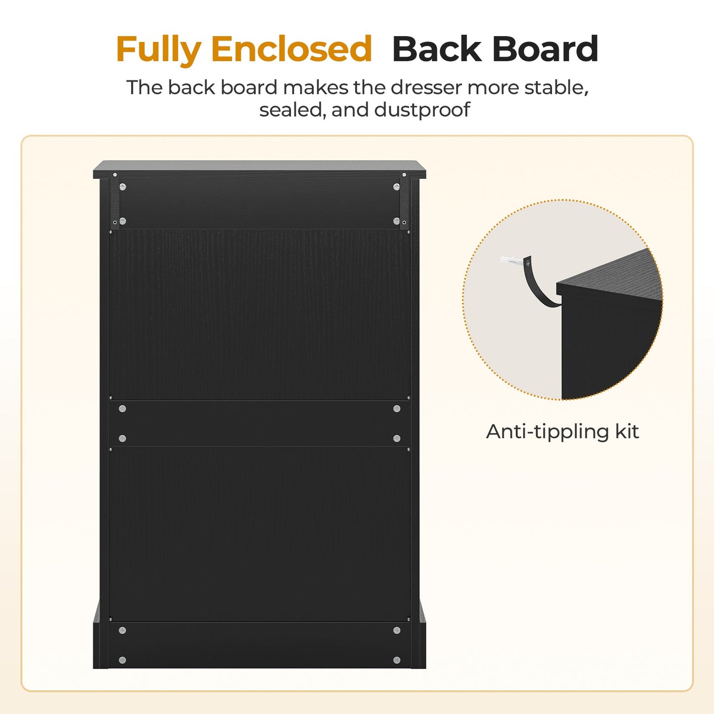 Hasuit | 40 Inch Dresser with 6 Drawer Tall Chest of Drawers Storage Organizer for Closet Modern Clothes Storage Tower