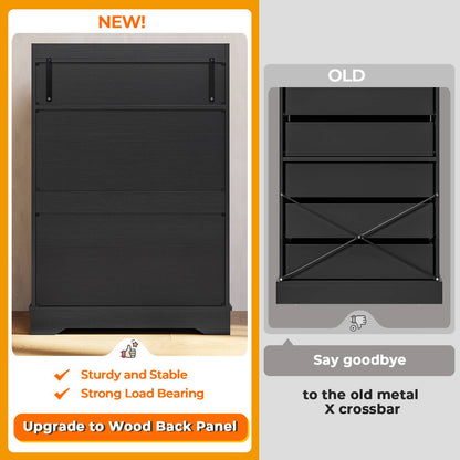 Hasuit | 26.6 Inch Dresser Wooden Storage Chest of 6 Drawers Vertical Large Capacity Clothing Storage Organizer Tall Dressers