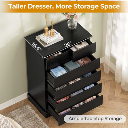 Black Tall Dresser With 6 Drawers, 43.9 Inch Tall Dresser And Chest Of Drawers, Modern Wooden Closet Organizer And Storage Cabinet For Bedroom, Black Tall Dresser With 6 Drawers, 43.9 Inch Tall Dresser And Chest Of Drawers, Modern Wooden Closet Organizer And Storage Cabinet For Bedroom,