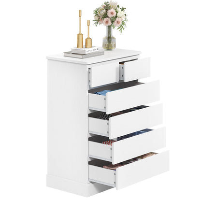 Hasuit | 40 Inch Dresser with 6 Drawer Tall Chest of Drawers Storage Organizer for Closet Modern Clothes Storage Tower