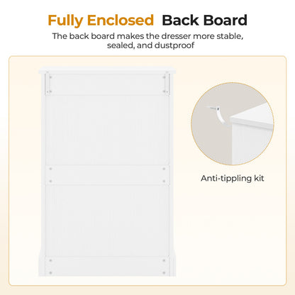 Hasuit | 40 Inch Dresser with 6 Drawer Tall Chest of Drawers Storage Organizer for Closet Modern Clothes Storage Tower