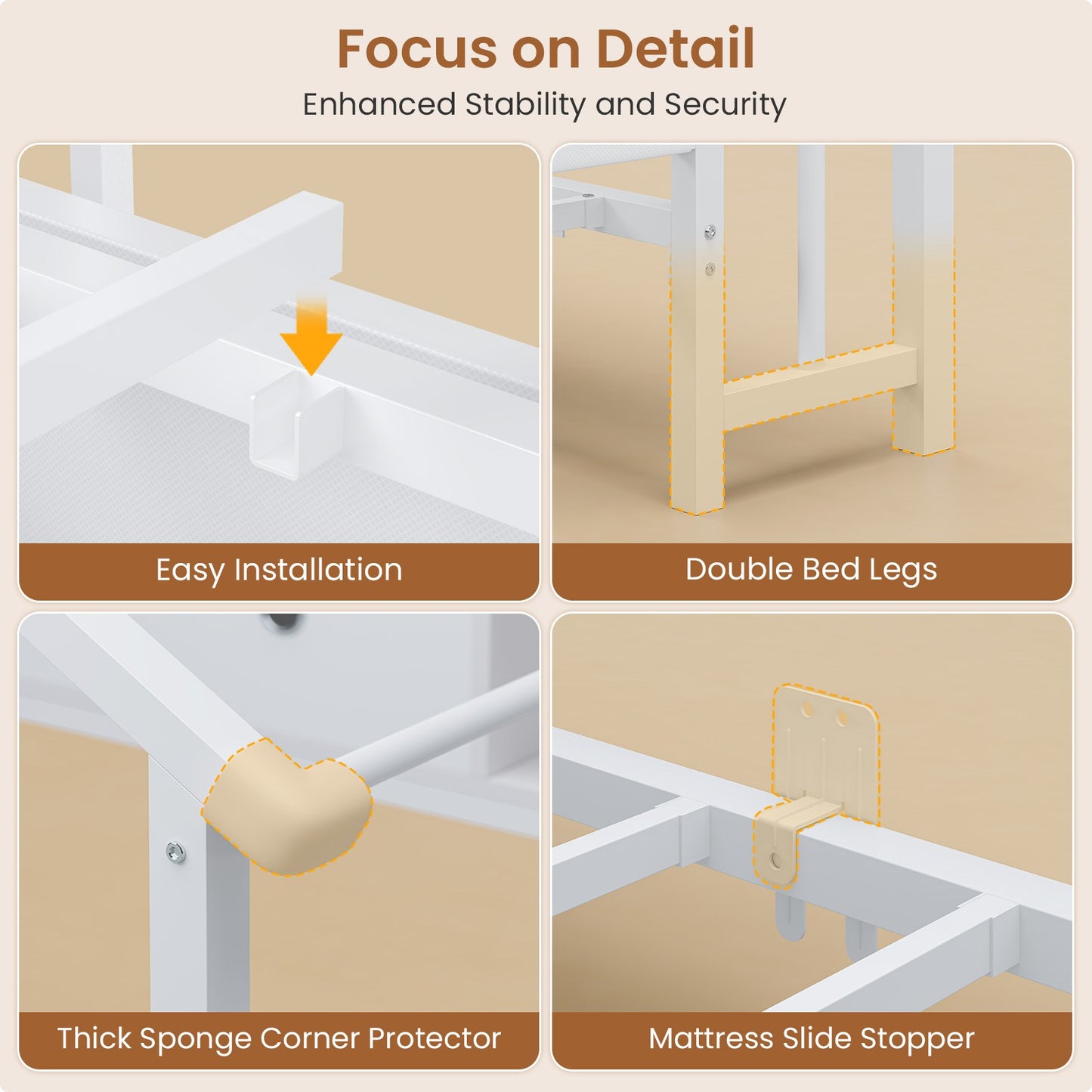 Hasuit | Corner Twin Bed Frame with Charging Station & LED Light & Globe String Light House Shaped Metal Beds with Drawer & Bookcase Corner Bed with Upholstered Headboard