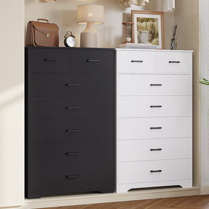 Hasuit | 55.6 Inch Tall 7 Drawers Dresser Large Chest of Drawers with Modern Wooden Vertical Storage Clothes Closet Organizer