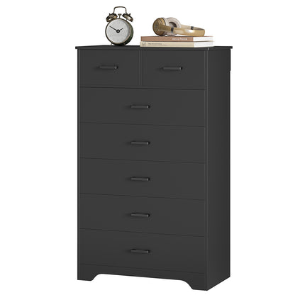 Hasuit | 55.6 Inch Tall 7 Drawers Dresser Large Chest of Drawers with Modern Wooden Vertical Storage Clothes Closet Organizer