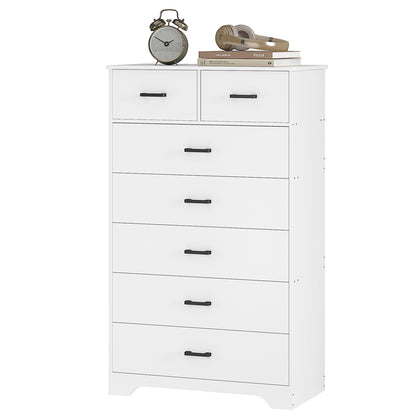 Hasuit | 55.6 Inch Tall 7 Drawers Dresser Large Chest of Drawers with Modern Wooden Vertical Storage Clothes Closet Organizer