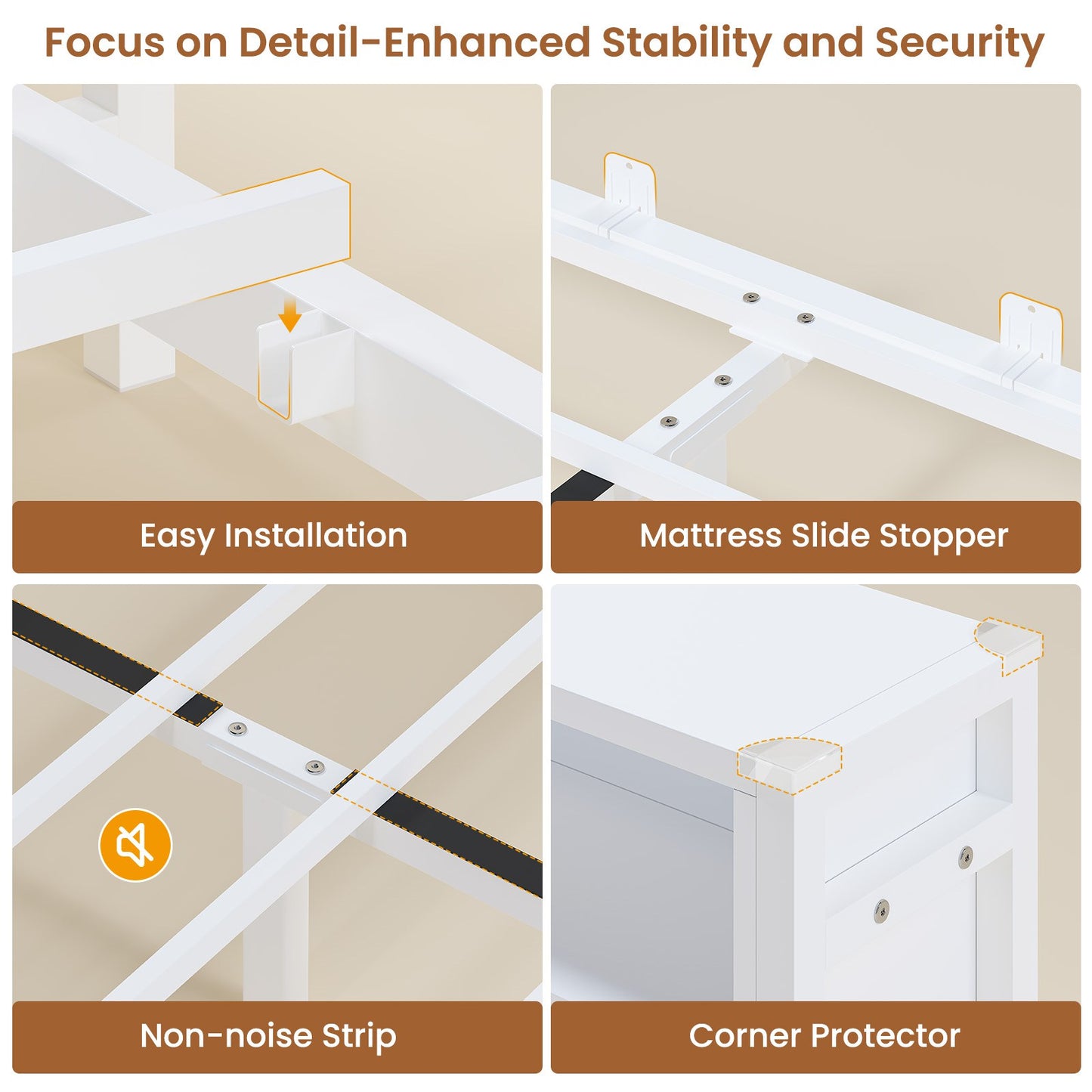 Hasuit | Corner Bed Frame with Storage Bookcase Modern Teenagers Bedframe with 2 Drawers Kids Bed Unit with Charging Station White