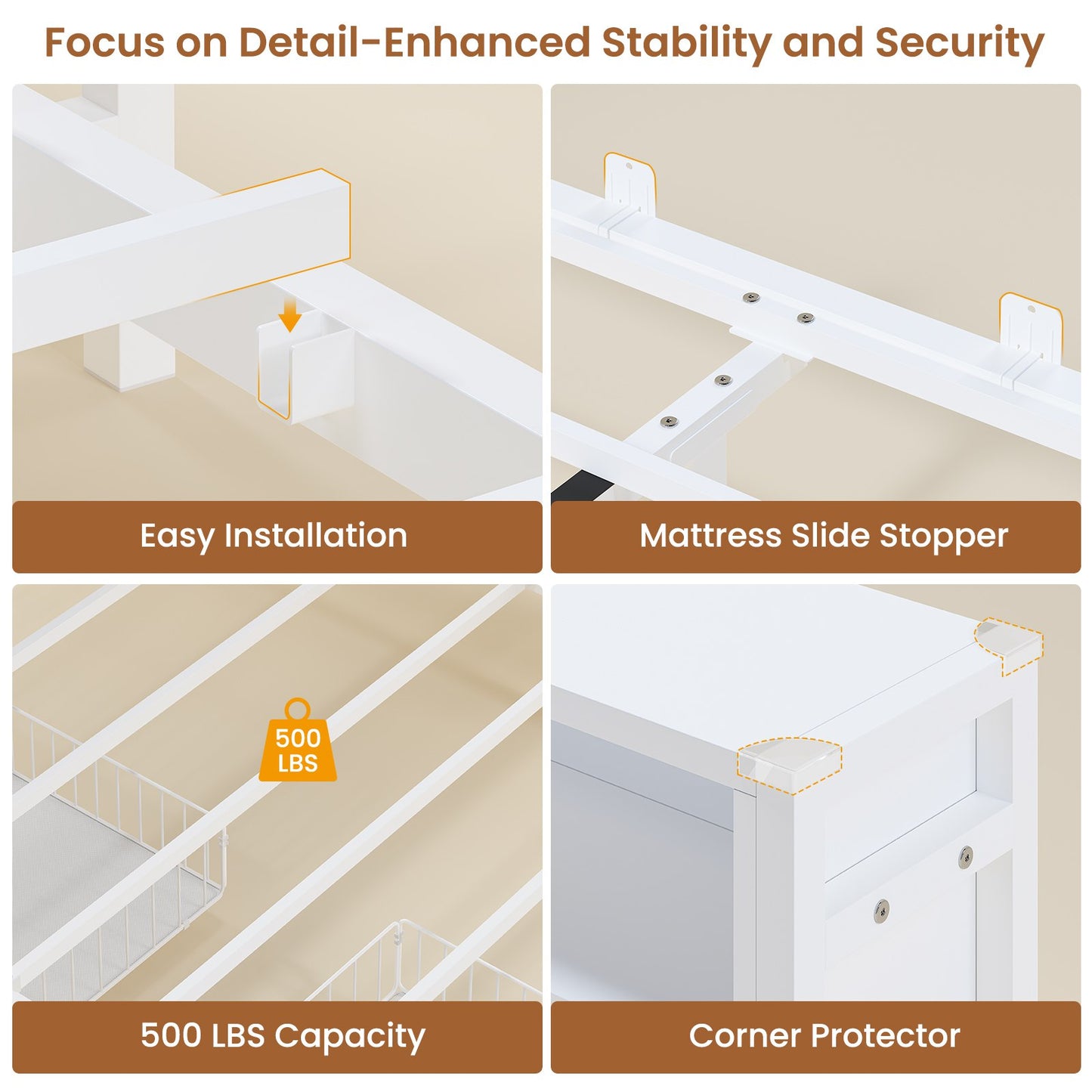 Hasuit | Corner Bed Frame with Storage Bookcase Modern Teenagers Bedframe with 2 Drawers Kids Bed Unit with Charging Station White
