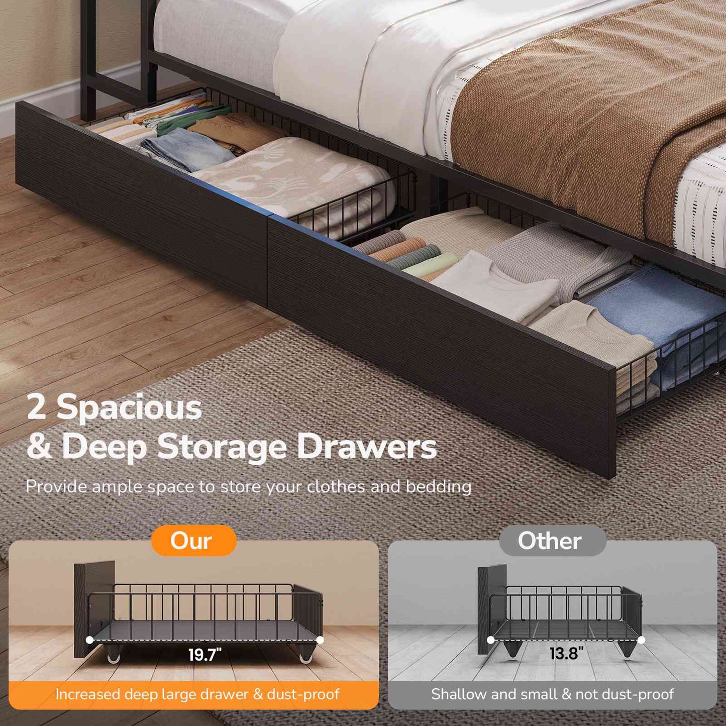 Hasuit | Corner Bed Frame with Storage Bookcase Day Bed with Charging Station and LED Lights Convertible Beds for Kids Teens Black
