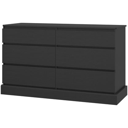 Hasuit | 51.5 Inch Wide Dresser for Bedroom Long Dresser with 6 Drawers Wooden Dressers Chest Large Capacity Clothing Storage Cabinet