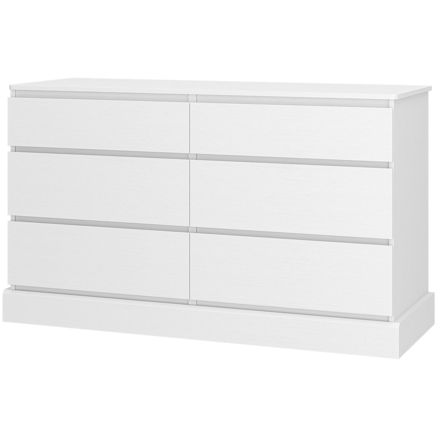 Hasuit | 51.5 Inch Wide Dresser for Bedroom Long Dresser with 6 Drawers Wooden Dressers Chest Large Capacity Clothing Storage Cabinet