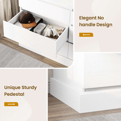 Hasuit | 51.5 Inch Wide Dresser for Bedroom Long Dresser with 6 Drawers Wooden Dressers Chest Large Capacity Clothing Storage Cabinet