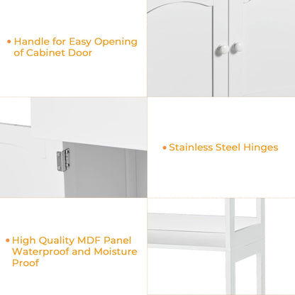 DICTAC Kitchen Pantry Storage Cabinets Freestanding Tall Bathroom Cabinet with Shelves and Drawer 64''H Sideboard Microwave Space Cupboard Organizer for Home Office,White, 23.62x13x64.06inch
