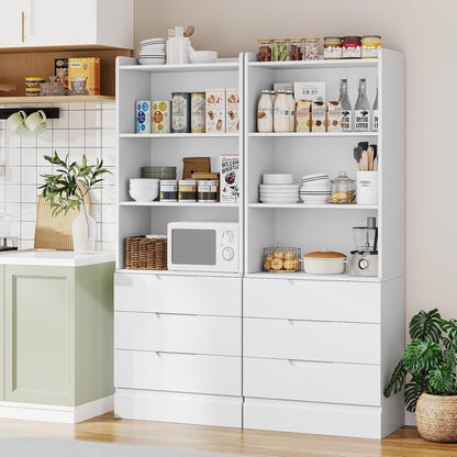 Hausuit White Bathroom Cabinet with Drawers