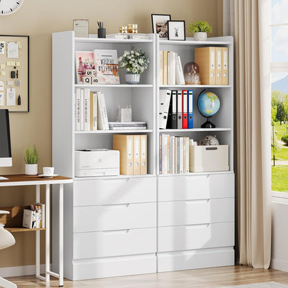 Hausuit White Bathroom Cabinet with Drawers