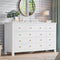 Hasuit White Dresser for Bedroom with 9 Drawers, Modern 55.1" Long Dressers Chest of Drawer with Large Drawers, Large Capacity Storage Organizer Cabinet, Wide Dresser for Bedroom, Living Room, Hallway
