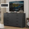 Hasuit 8 Drawer Dresser for Bedroom, Large Chest of Drawers with Charging Station, 55.1'' Wide Storage Clothes Closet Organizer, Long Dresser TV Stand for Living Room, Black