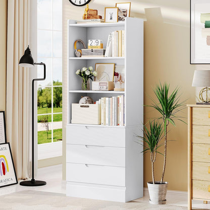 Hausuit White Bathroom Cabinet with Drawers