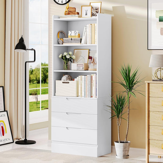 Hausuit White Bathroom Cabinet with Drawers