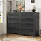 Hasuit Wood Black Dresser with 8 Drawers for Bedroom, Living Room, Hallway